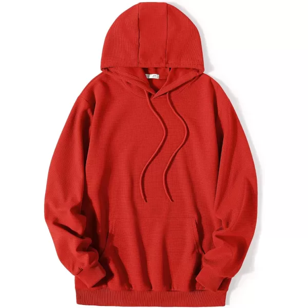 COOFANDY Men's Hooded Sweatshirts Long Sleeve Casual Pullover Hoodie Waffle Knit Sweatshirt with Pocket