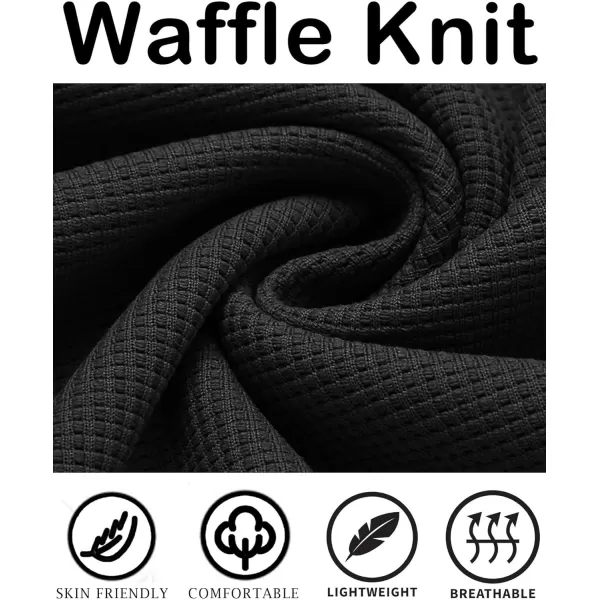 COOFANDY Men's Hooded Sweatshirts Long Sleeve Casual Pullover Hoodie Waffle Knit Sweatshirt with Pocket