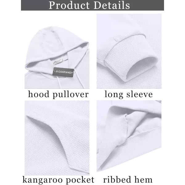 COOFANDY Men's Hooded Sweatshirts Long Sleeve Casual Pullover Hoodie Waffle Knit Sweatshirt with Pocket