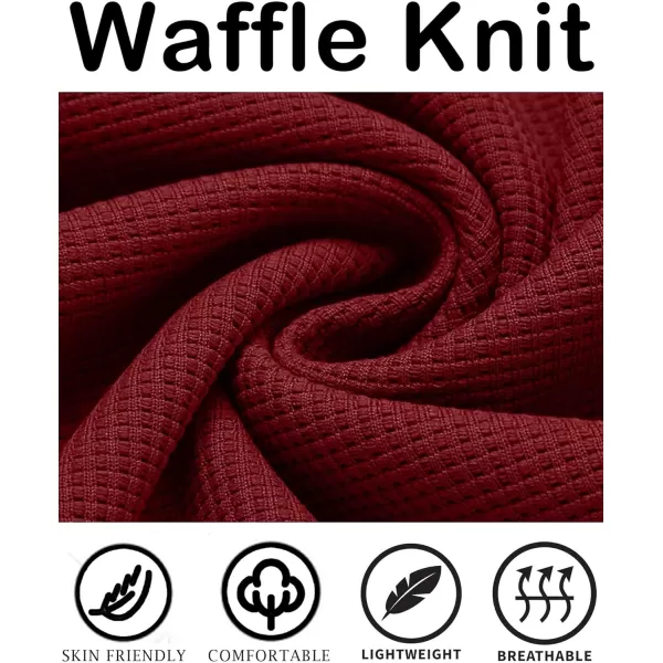 COOFANDY Men's Hooded Sweatshirts Long Sleeve Casual Pullover Hoodie Waffle Knit Sweatshirt with Pocket