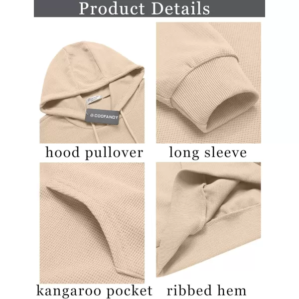 COOFANDY Men's Hooded Sweatshirts Long Sleeve Casual Pullover Hoodie Waffle Knit Sweatshirt with Pocket