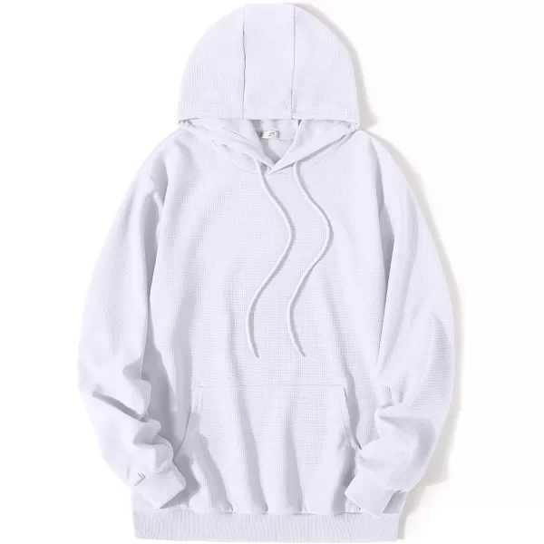 COOFANDY Men's Hooded Sweatshirts Long Sleeve Casual Pullover Hoodie Waffle Knit Sweatshirt with Pocket