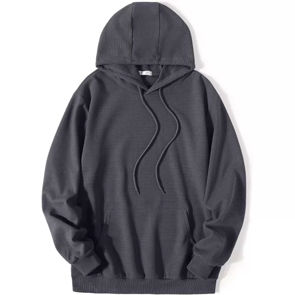 COOFANDY Men's Hooded Sweatshirts Long Sleeve Casual Pullover Hoodie Waffle Knit Sweatshirt with Pocket