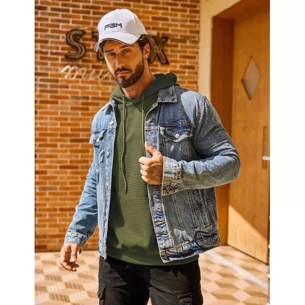 COOFANDY Men's Hooded Sweatshirts Long Sleeve Casual Pullover Hoodie Waffle Knit Sweatshirt with Pocket