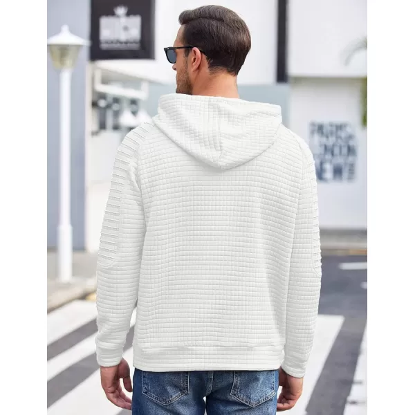 COOFANDY Mens Hoodies Pullover Casaul Long Sleeve Drawstring Waffle Knit Hooded Sweatshirt with Kanga Pocket