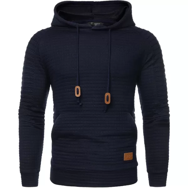 COOFANDY Mens Hoodies Pullover Casaul Long Sleeve Drawstring Waffle Knit Hooded Sweatshirt with Kanga Pocket