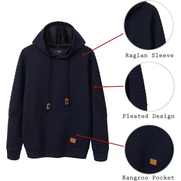 COOFANDY Mens Hoodies Pullover Casaul Long Sleeve Drawstring Waffle Knit Hooded Sweatshirt with Kanga Pocket