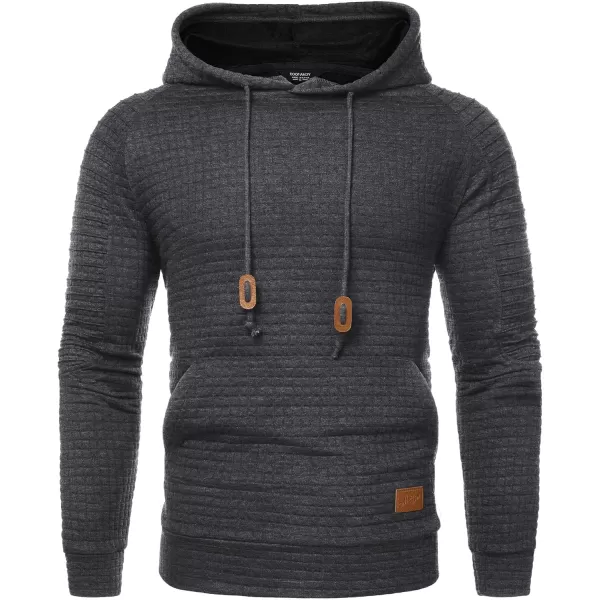 COOFANDY Mens Hoodies Pullover Casaul Long Sleeve Drawstring Waffle Knit Hooded Sweatshirt with Kanga Pocket