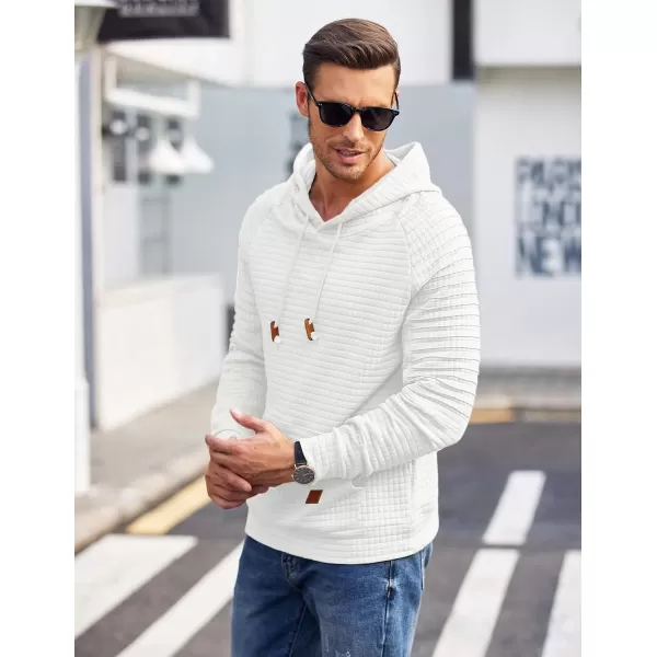 COOFANDY Mens Hoodies Pullover Casaul Long Sleeve Drawstring Waffle Knit Hooded Sweatshirt with Kanga Pocket