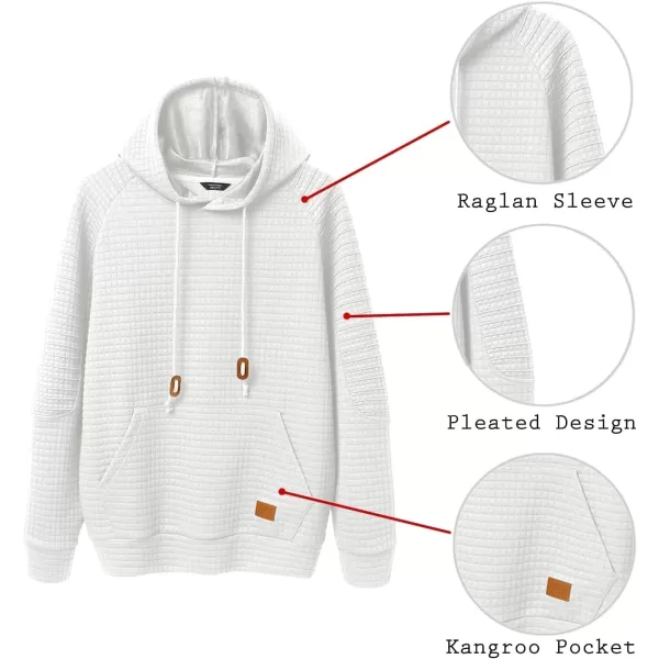 COOFANDY Mens Hoodies Pullover Casaul Long Sleeve Drawstring Waffle Knit Hooded Sweatshirt with Kanga Pocket