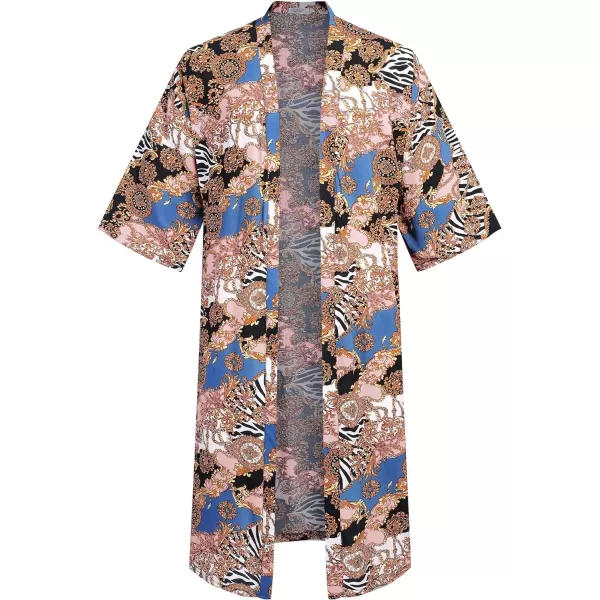 COOFANDY Men's Lightweight Kimono Robe Jacket Printed Japanese Style Bathrobes Casual Open Front Long Cardigan Coat Outwear)