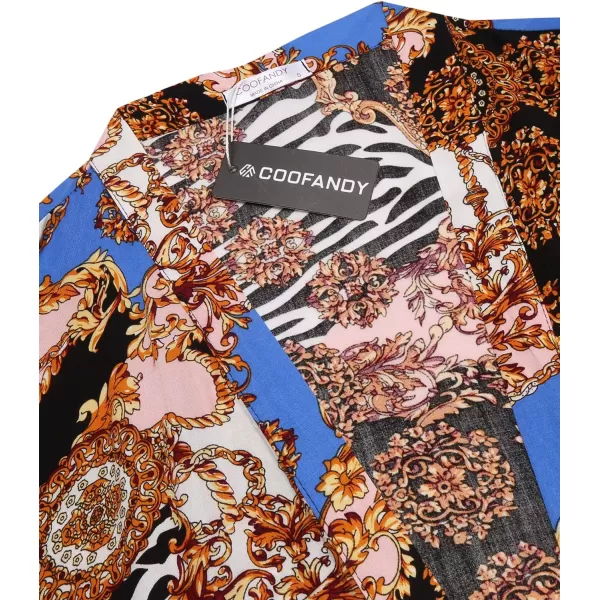 COOFANDY Men's Lightweight Kimono Robe Jacket Printed Japanese Style Bathrobes Casual Open Front Long Cardigan Coat Outwear)