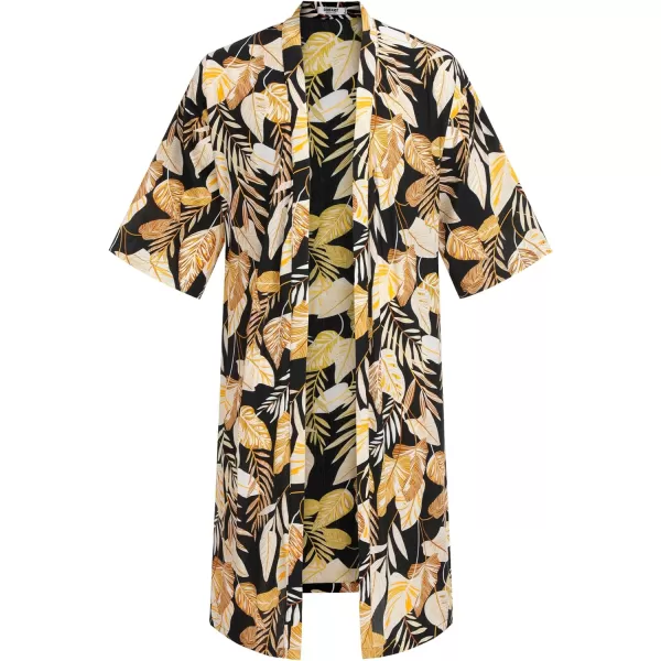 COOFANDY Men's Lightweight Kimono Robe Jacket Printed Japanese Style Bathrobes Casual Open Front Long Cardigan Coat Outwear