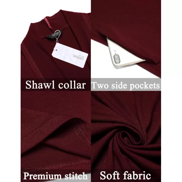 COOFANDY Men's Lightweight Ruffle Shawl Collar Cardigan Open Front Long Length Drape Cape Overcoat