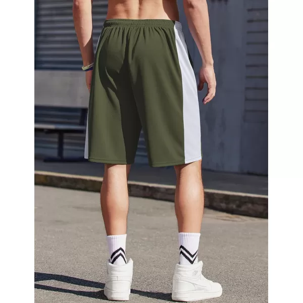 COOFANDY Mens Long Basketball Shorts Gym Athletic Workut Mesh Shorts with Pockets