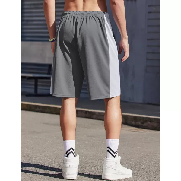 COOFANDY Mens Long Basketball Shorts Gym Athletic Workut Mesh Shorts with Pockets