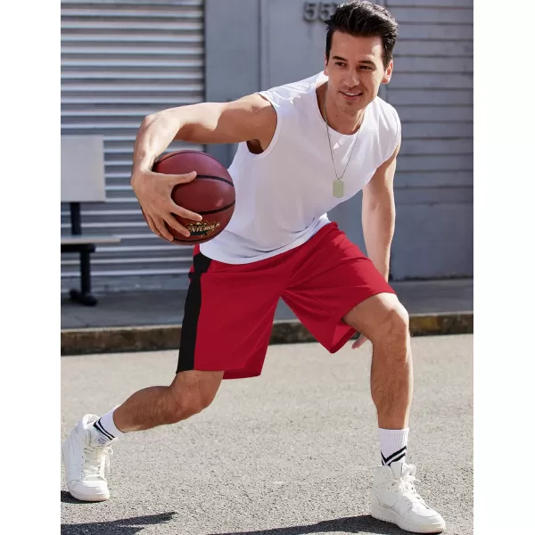 COOFANDY Mens Long Basketball Shorts Gym Athletic Workut Mesh Shorts with Pockets
