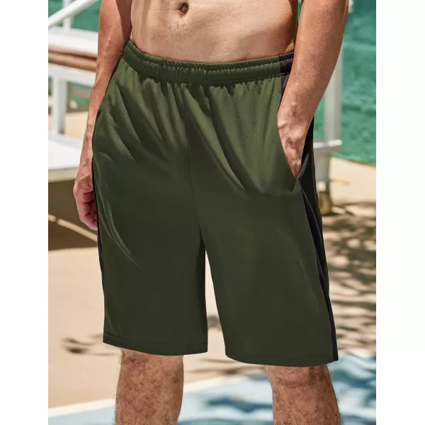COOFANDY Mens Long Basketball Shorts Gym Athletic Workut Mesh Shorts with Pockets