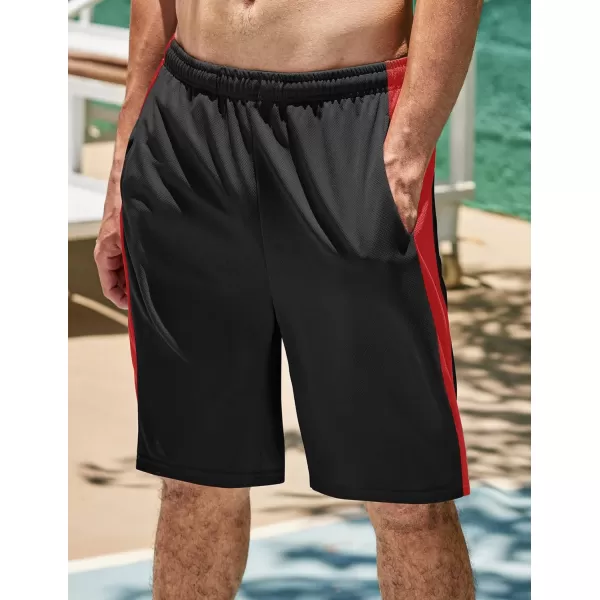 COOFANDY Mens Long Basketball Shorts Gym Athletic Workut Mesh Shorts with Pockets