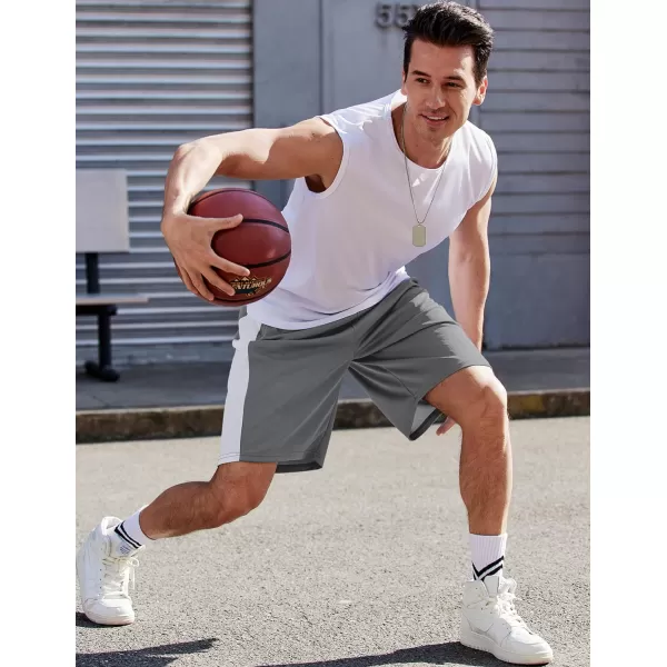 COOFANDY Mens Long Basketball Shorts Gym Athletic Workut Mesh Shorts with Pockets