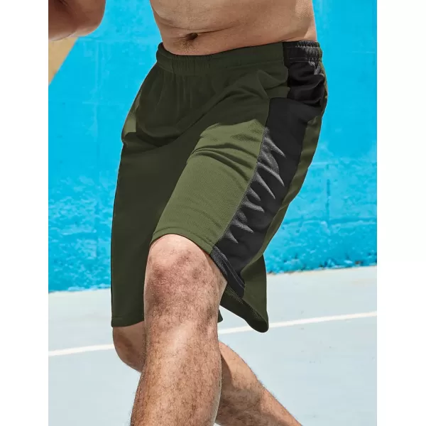COOFANDY Mens Long Basketball Shorts Gym Athletic Workut Mesh Shorts with Pockets