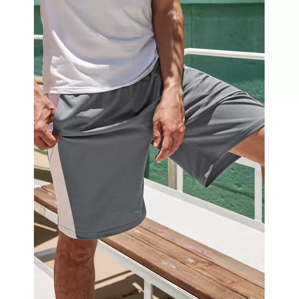 COOFANDY Mens Long Basketball Shorts Gym Athletic Workut Mesh Shorts with Pockets
