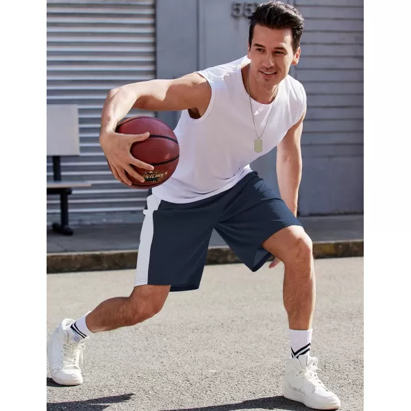 COOFANDY Mens Long Basketball Shorts Gym Athletic Workut Mesh Shorts with Pockets