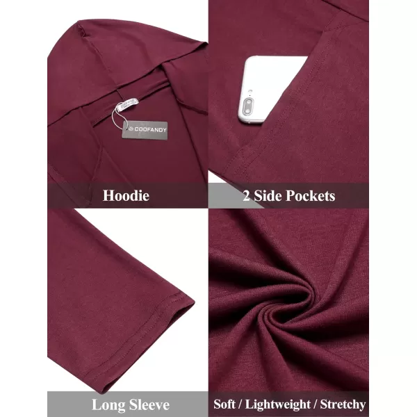 COOFANDY Men's Long Hooded Cardigan Shawl Collar Lightweight Open Front Drape Cape Overcoat with Pockets