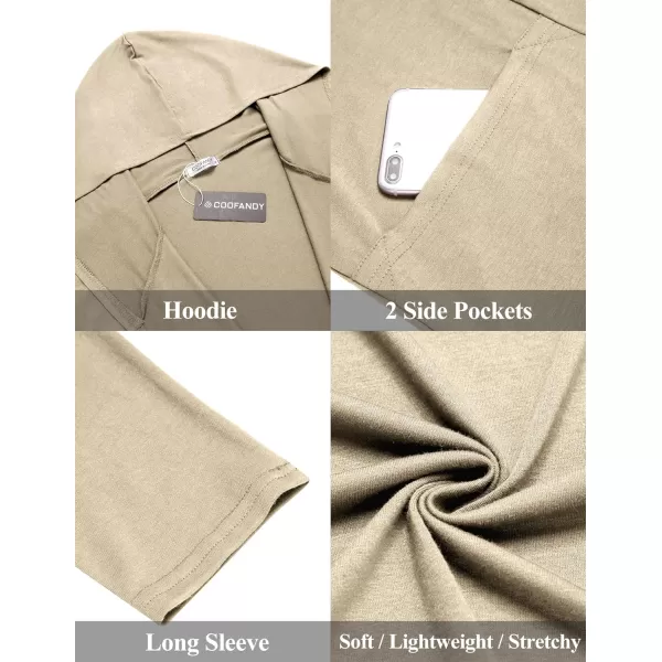 COOFANDY Men's Long Hooded Cardigan Shawl Collar Lightweight Open Front Drape Cape Overcoat with Pockets