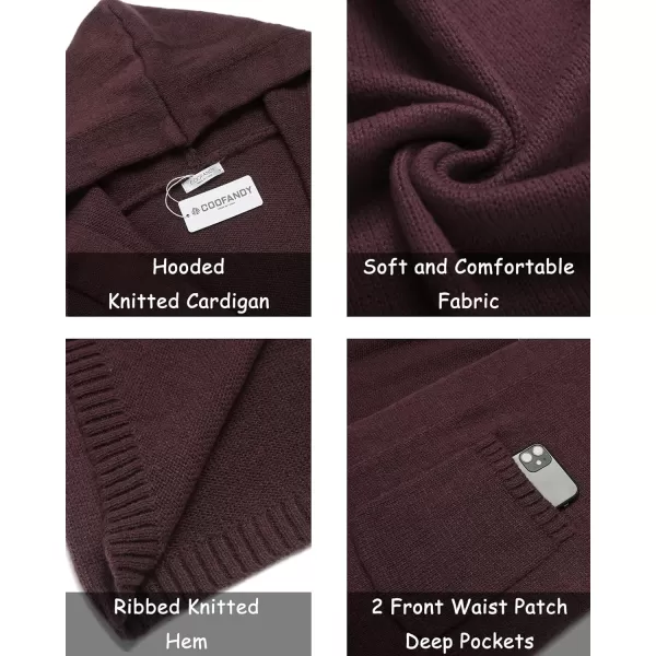 COOFANDY Mens Long Open Front Cardigan Sweater Lightweight Hooded Knitted Cardigan Sweaters with Pockets