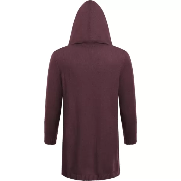 COOFANDY Mens Long Open Front Cardigan Sweater Lightweight Hooded Knitted Cardigan Sweaters with Pockets