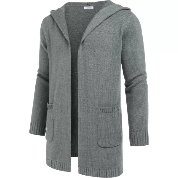 COOFANDY Mens Long Open Front Cardigan Sweater Lightweight Hooded Knitted Cardigan Sweaters with Pockets