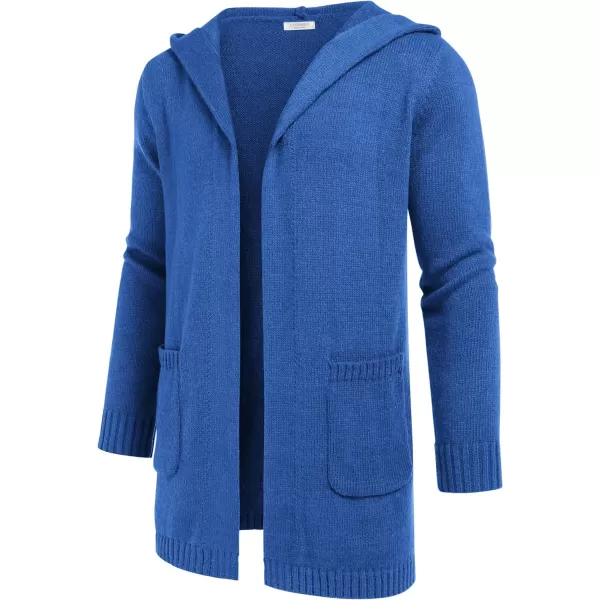 COOFANDY Mens Long Open Front Cardigan Sweater Lightweight Hooded Knitted Cardigan Sweaters with Pockets