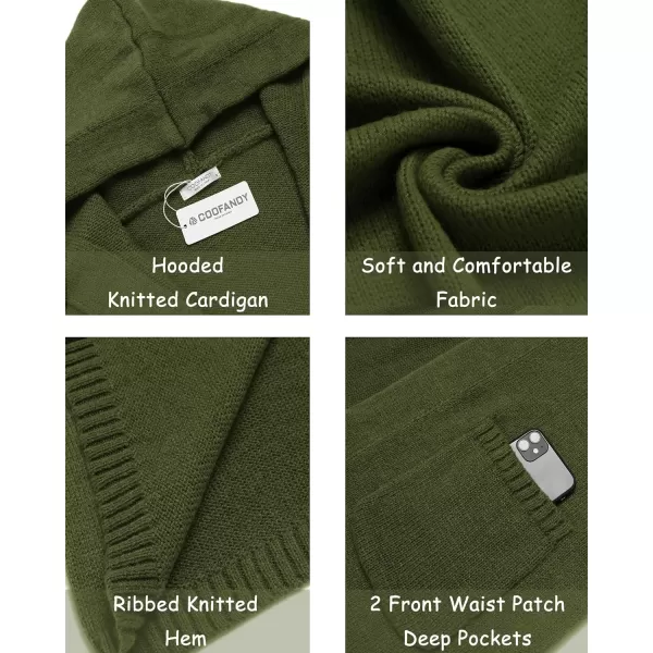 COOFANDY Mens Long Open Front Cardigan Sweater Lightweight Hooded Knitted Cardigan Sweaters with Pockets