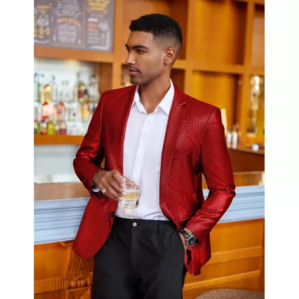 COOFANDY Mens Metallic Jacket Regular Fit Blazer Casual 70s Disco Party Sport Coat