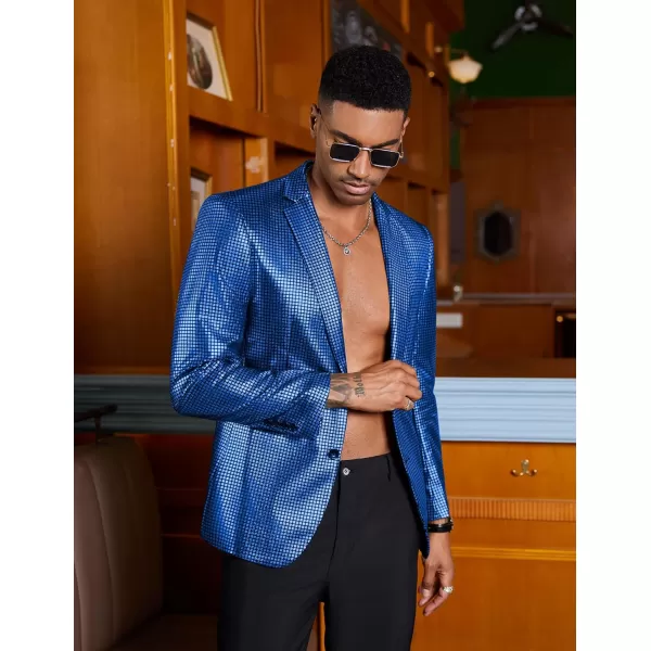 COOFANDY Mens Metallic Jacket Regular Fit Blazer Casual 70s Disco Party Sport Coat