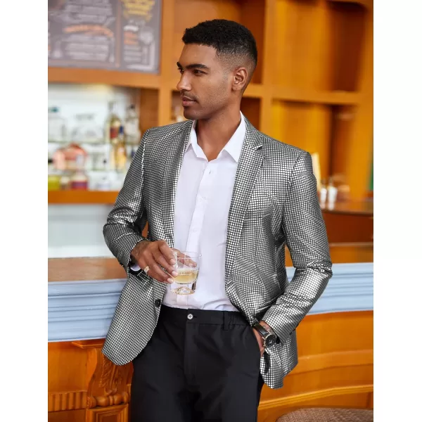 COOFANDY Mens Metallic Jacket Regular Fit Blazer Casual 70s Disco Party Sport Coat