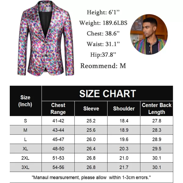 COOFANDY Mens Metallic Jacket Regular Fit Blazer Casual 70s Disco Party Sport Coat