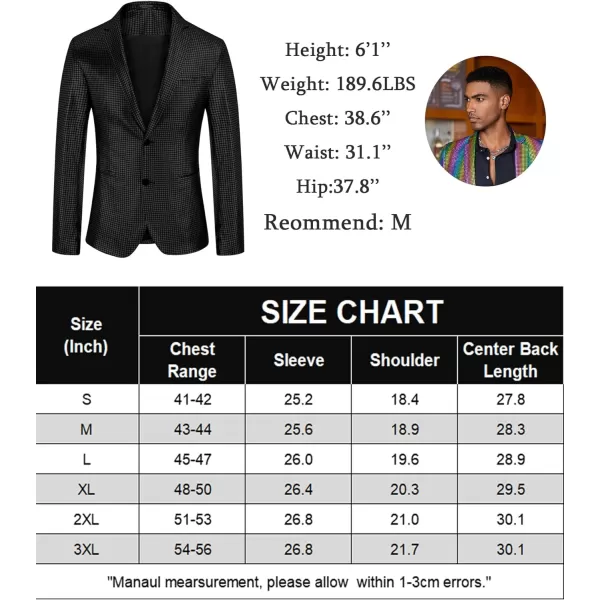 COOFANDY Mens Metallic Jacket Regular Fit Blazer Casual 70s Disco Party Sport Coat