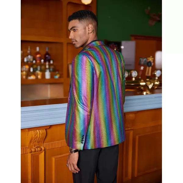 COOFANDY Mens Metallic Jacket Regular Fit Blazer Casual 70s Disco Party Sport Coat