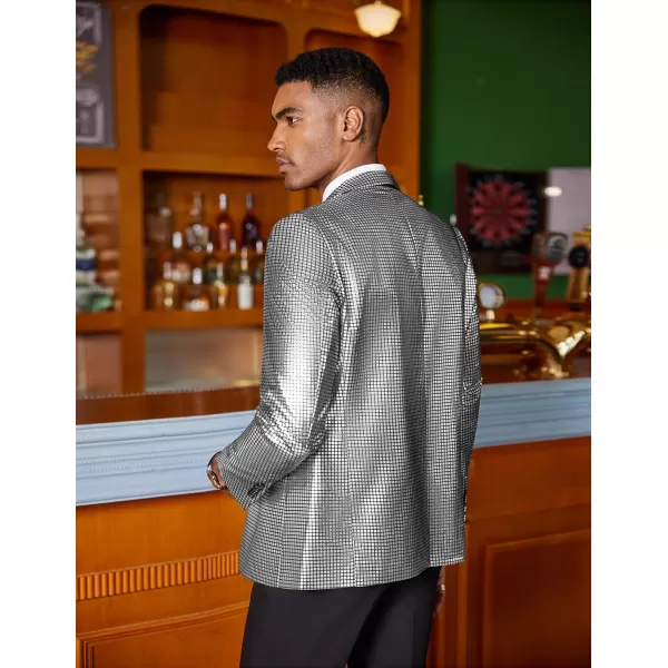 COOFANDY Mens Metallic Jacket Regular Fit Blazer Casual 70s Disco Party Sport Coat