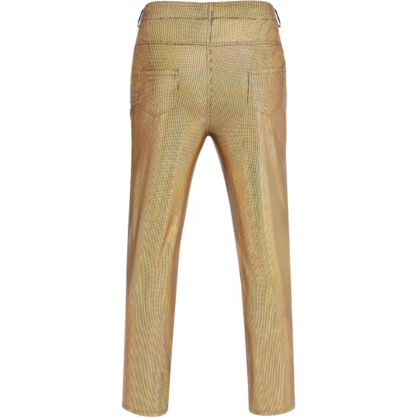 COOFANDY Mens Metallic Shiny Jeans 70‘s Party Dance Disco Nightclub Pants Straight Leg Trousers