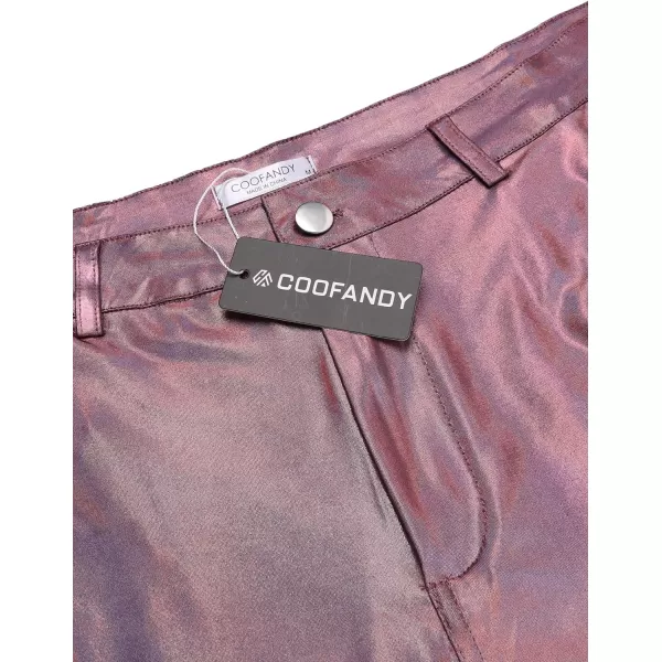 COOFANDY Mens Metallic Shiny Jeans 70‘s Party Dance Disco Nightclub Pants Straight Leg Trousers