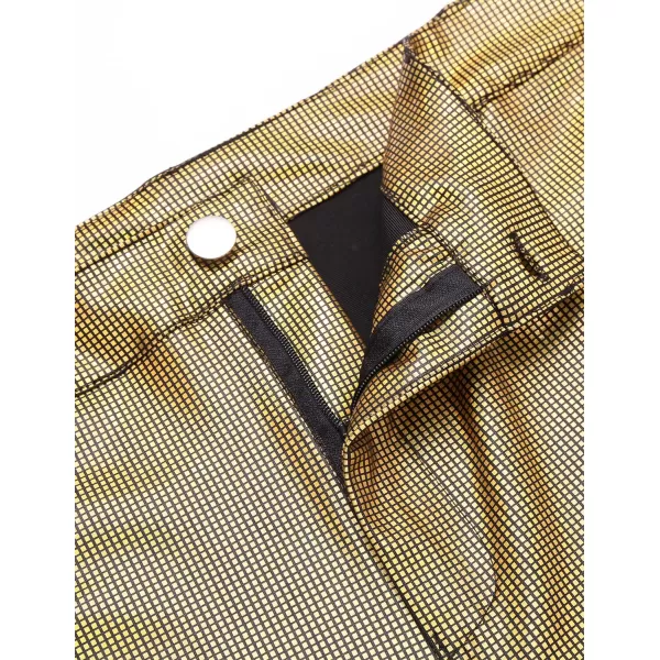 COOFANDY Mens Metallic Shiny Jeans 70‘s Party Dance Disco Nightclub Pants Straight Leg Trousers