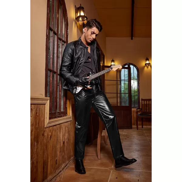 COOFANDY Mens Metallic Shiny Jeans 70‘s Party Dance Disco Nightclub Pants Straight Leg Trousers