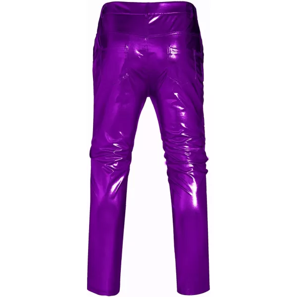 COOFANDY Mens Metallic Shiny Jeans 70‘s Party Dance Disco Nightclub Pants Straight Leg Trousers