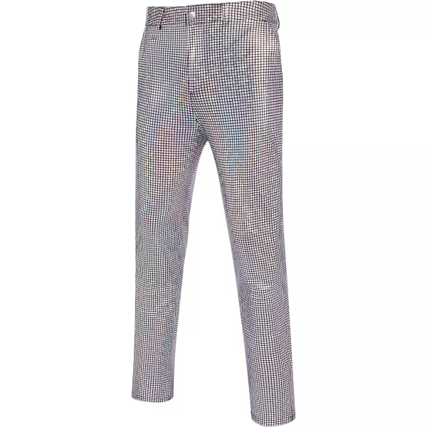 COOFANDY Mens Metallic Shiny Jeans 70‘s Party Dance Disco Nightclub Pants Straight Leg Trousers