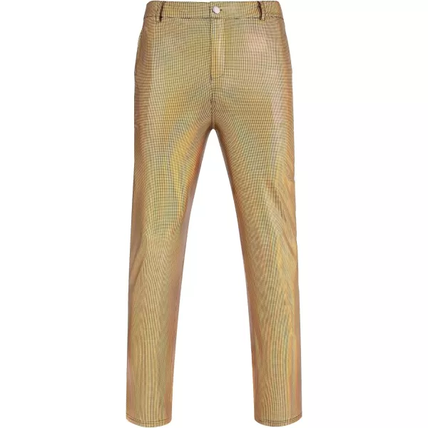 COOFANDY Mens Metallic Shiny Jeans 70‘s Party Dance Disco Nightclub Pants Straight Leg Trousers