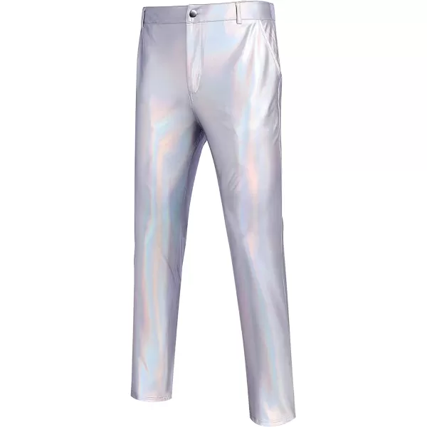 COOFANDY Mens Metallic Shiny Jeans 70‘s Party Dance Disco Nightclub Pants Straight Leg Trousers