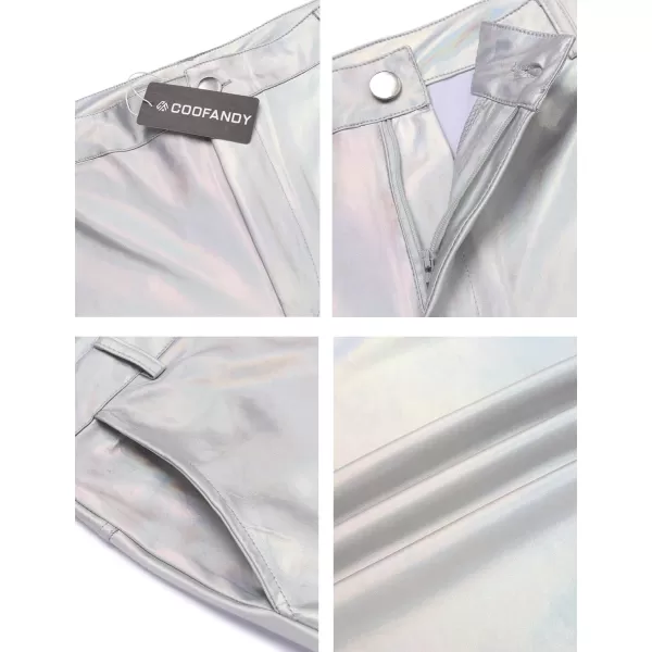 COOFANDY Mens Metallic Shiny Jeans 70‘s Party Dance Disco Nightclub Pants Straight Leg Trousers